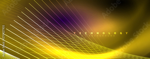 Color light with lines, outer space background, bright rays