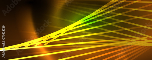 Vector neon light lines concept, abstract background