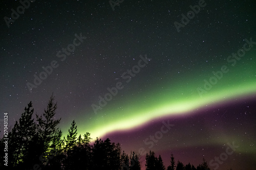 Aurora borealis in northern night sky