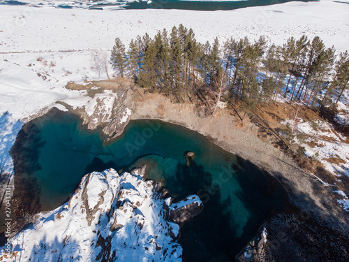 Aerial view of winter blue ...