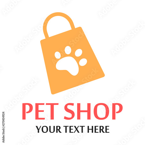 Pet shop logotype set. Logo for store with food