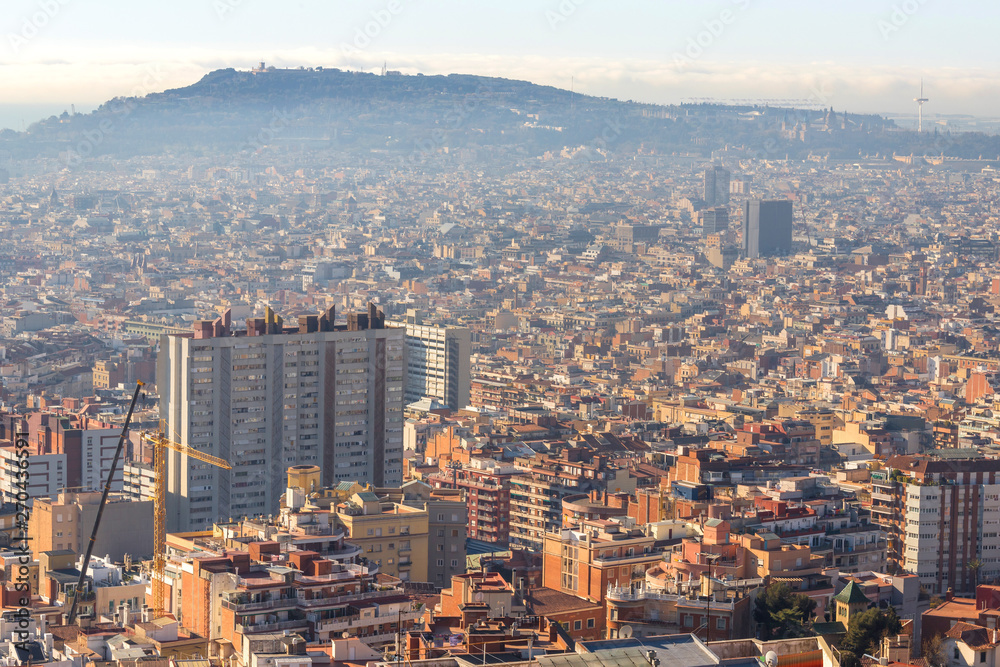 Fototapeta premium pejzaż barcelona hiszpania z góry