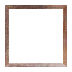 Brown wood frame isolated on white background. Object with clipping path