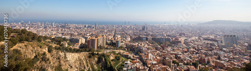 cityscape barcelona spain from above panoramic view