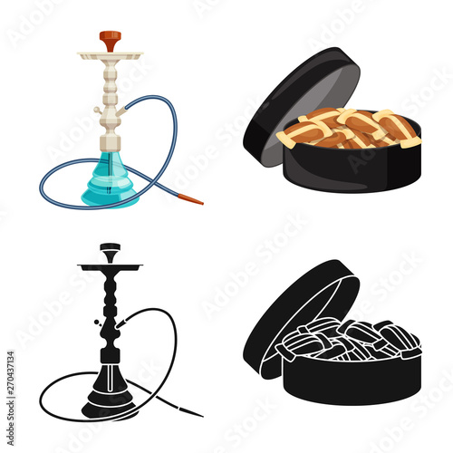 Isolated object of refuse and stop logo. Set of refuse and habit stock vector illustration.