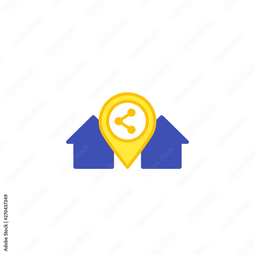 home sharing, vector icon on white home sharing, vector icon on white