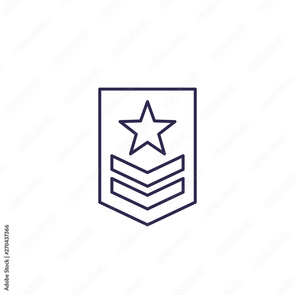 Military rank icon, line Military rank icon, line