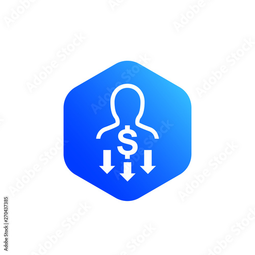 reduce labor cost vector icon
