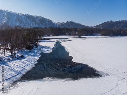 Aerial view of winter blue ...