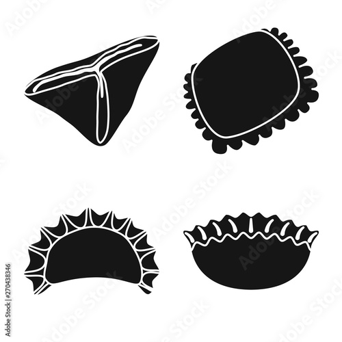 Vector design of cuisine  and appetizer sign. Set of cuisine  and food  vector icon for stock.