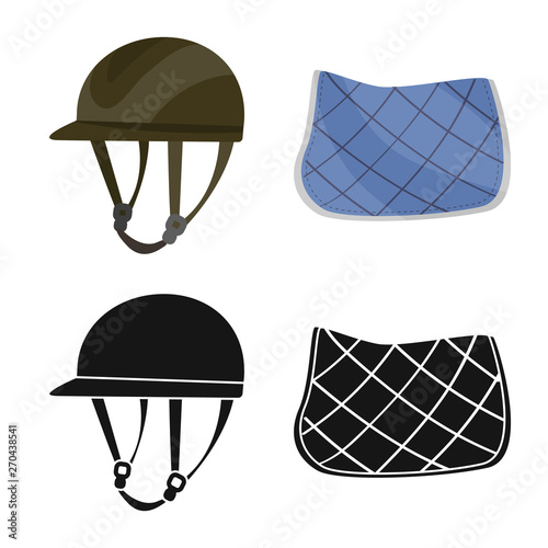 Vector design of equipment and riding logo. Set of equipment and competition stock vector illustration.
