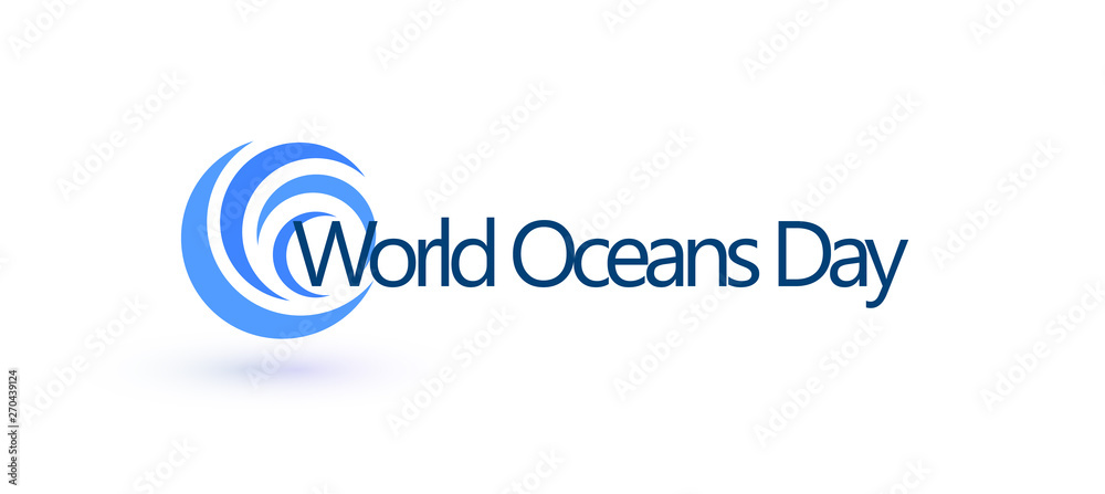 World Oceans Day design template. Ocean health protect graphic symbol. Nature care logo. Environment planet Isolated vector illustration. World Oceans Day design template. Ocean health protect graphic symbol. Nature care logo. Environment planet Isolated vector illustration.