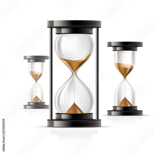 Icon of hourglass - glass sandglass, rounded and straight
