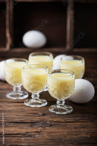 Traditional Italian liquor Vov with eggs photo