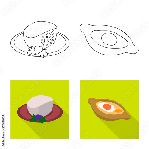 Isolated object of culture and sightseeing symbol. Set of culture and originality stock vector illustration.