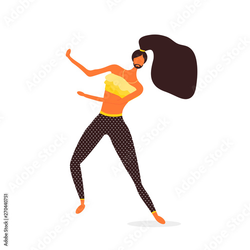 Vector colorful illustration, trendy gay man on heels
