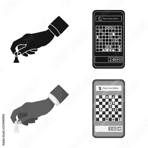Vector design of checkmate and thin icon. Collection of checkmate and target vector icon for stock.
