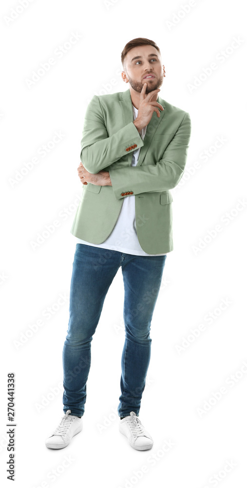 Full length portrait of young man on white background Full length portrait of young man on white background