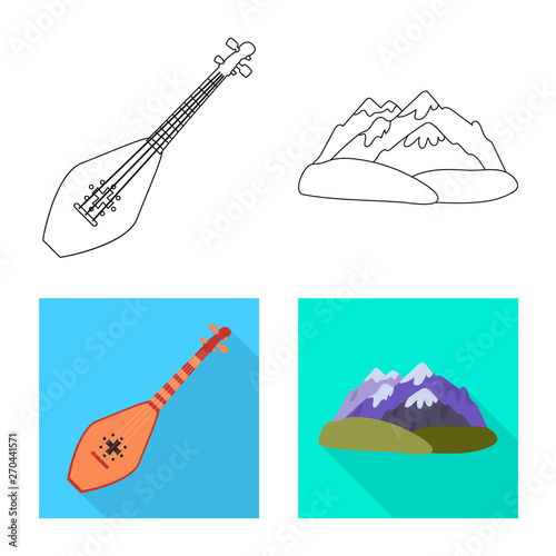 Isolated object of culture and sightseeing icon. Set of culture and originality vector icon for stock.