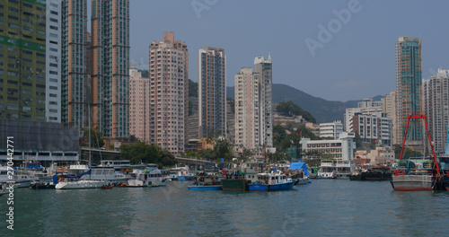 Hong Kong fishing harbor port © leungchopan