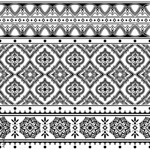 Ikat geometric folklore ornament. Seamless striped pattern Tribal ethnic vector texture in Aztec style. Indian Figure tribal embroidery.