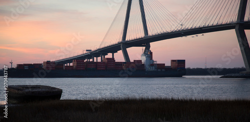 Ship Under Charleston Bridge