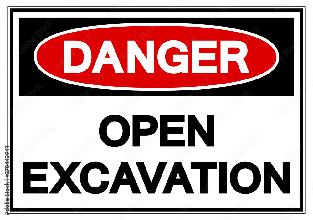 Danger Open Excavation Symbol Sign, Vector Illustration, Isolate On White Background Label. EPS10