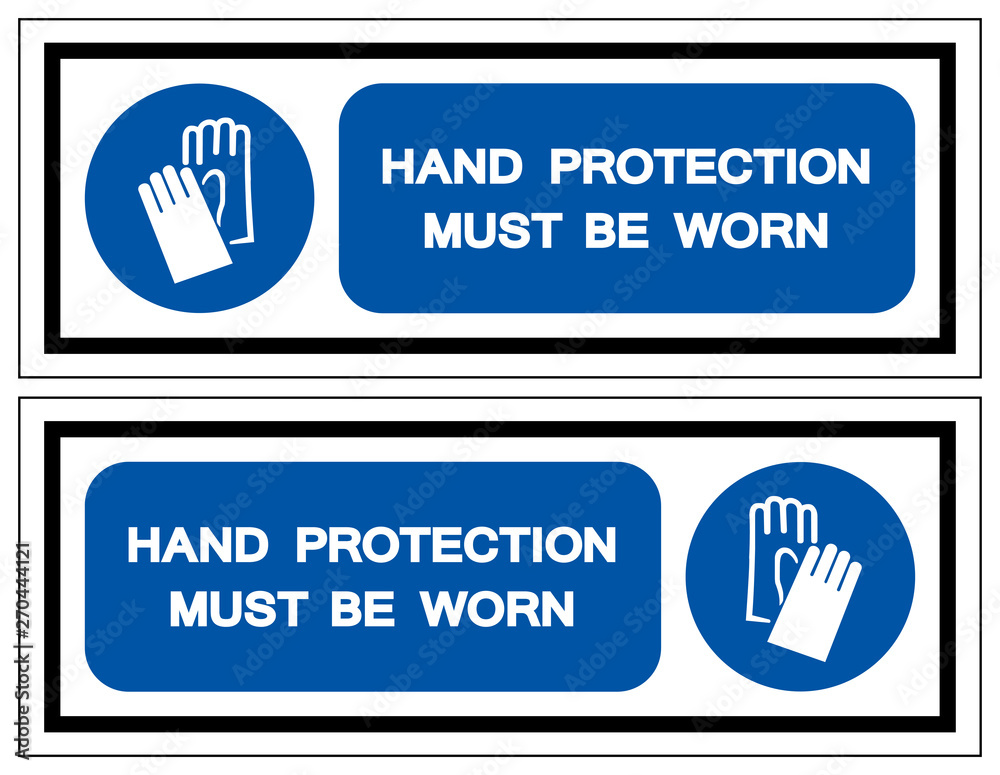 Hand Protection Must Be Worn Symbol Sign, Vector Illustration, Isolated