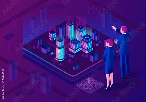 Smart city isometric illustration