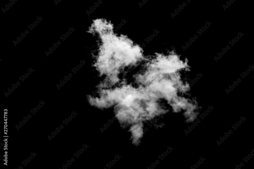 White cloud, Fluffy texture , Abstract, isolated on black background