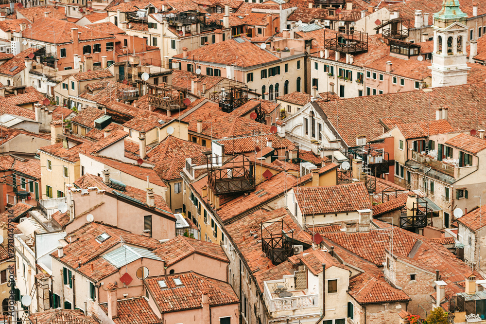 Top view at roofs in Venice, Italy.