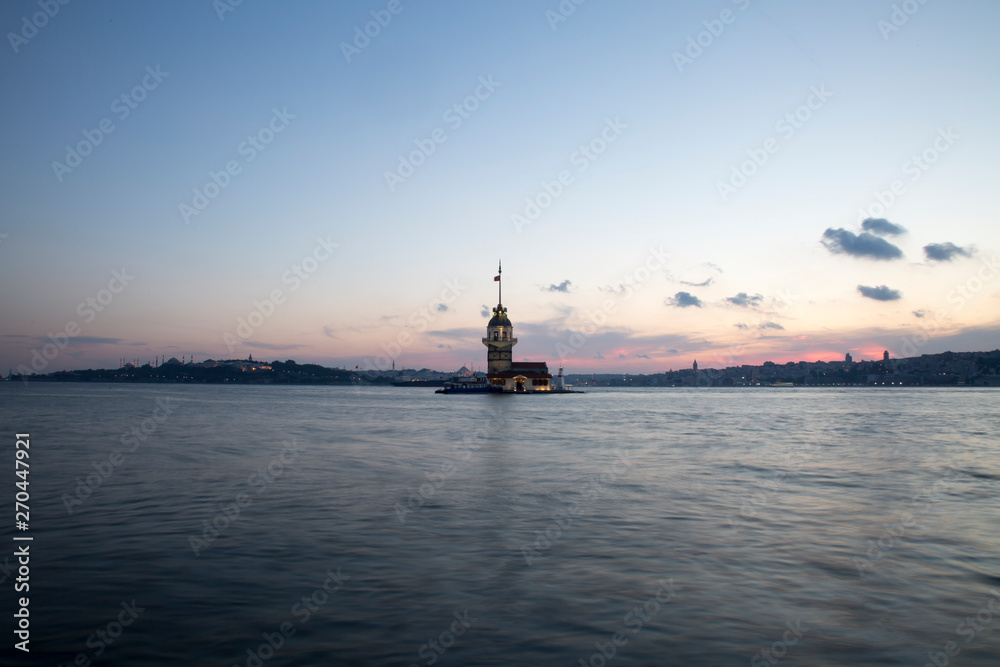 Istanbul Night, Maiden's Tower ,Turkey