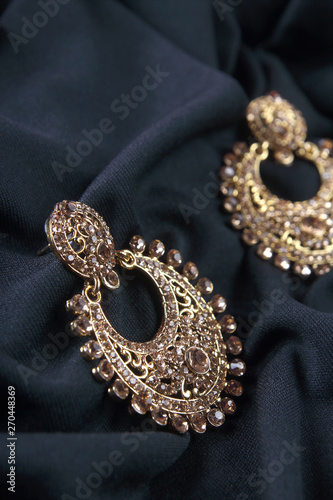 Indian Traditional Gold Wedding Earrings