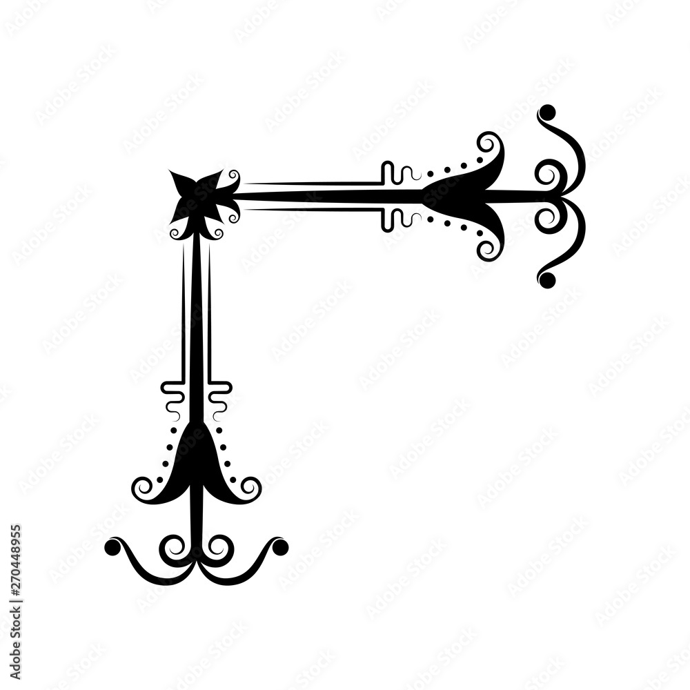 Naklejka premium Decorative swirl border ornament, Victorian wedding design frame - Vector