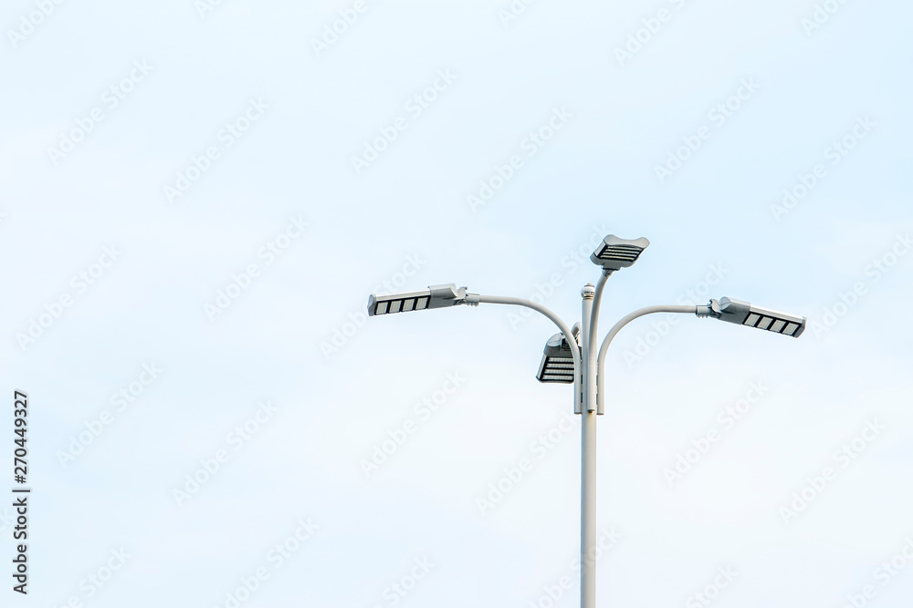 Light Post With Blue Sky Background and multi light Light Post With Blue Sky Background and multi light
