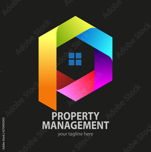 Vector abstract, Property management symbol.