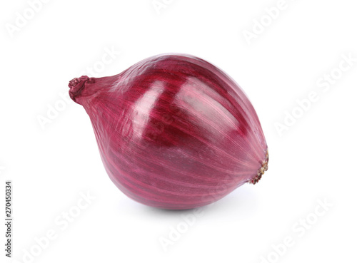 Fresh whole red onion on white background