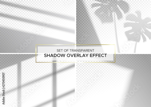 Set of transparent shadow overlay effects.