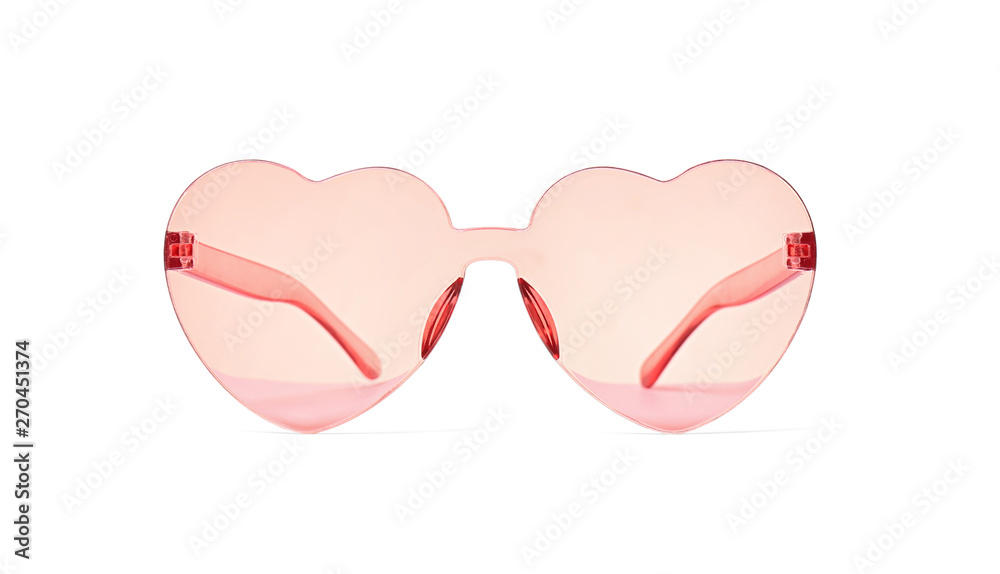 Stylish heart shaped glasses on white background Stylish heart shaped glasses on white background