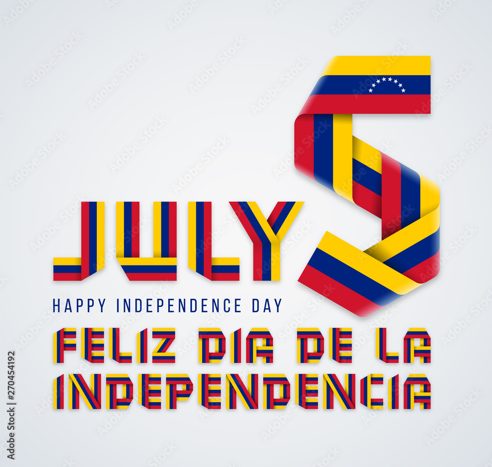 July 5, Venezuela Independence Day congratulatory design with