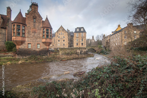 Dean Village along the river Leith in Edinburgh, Scotland