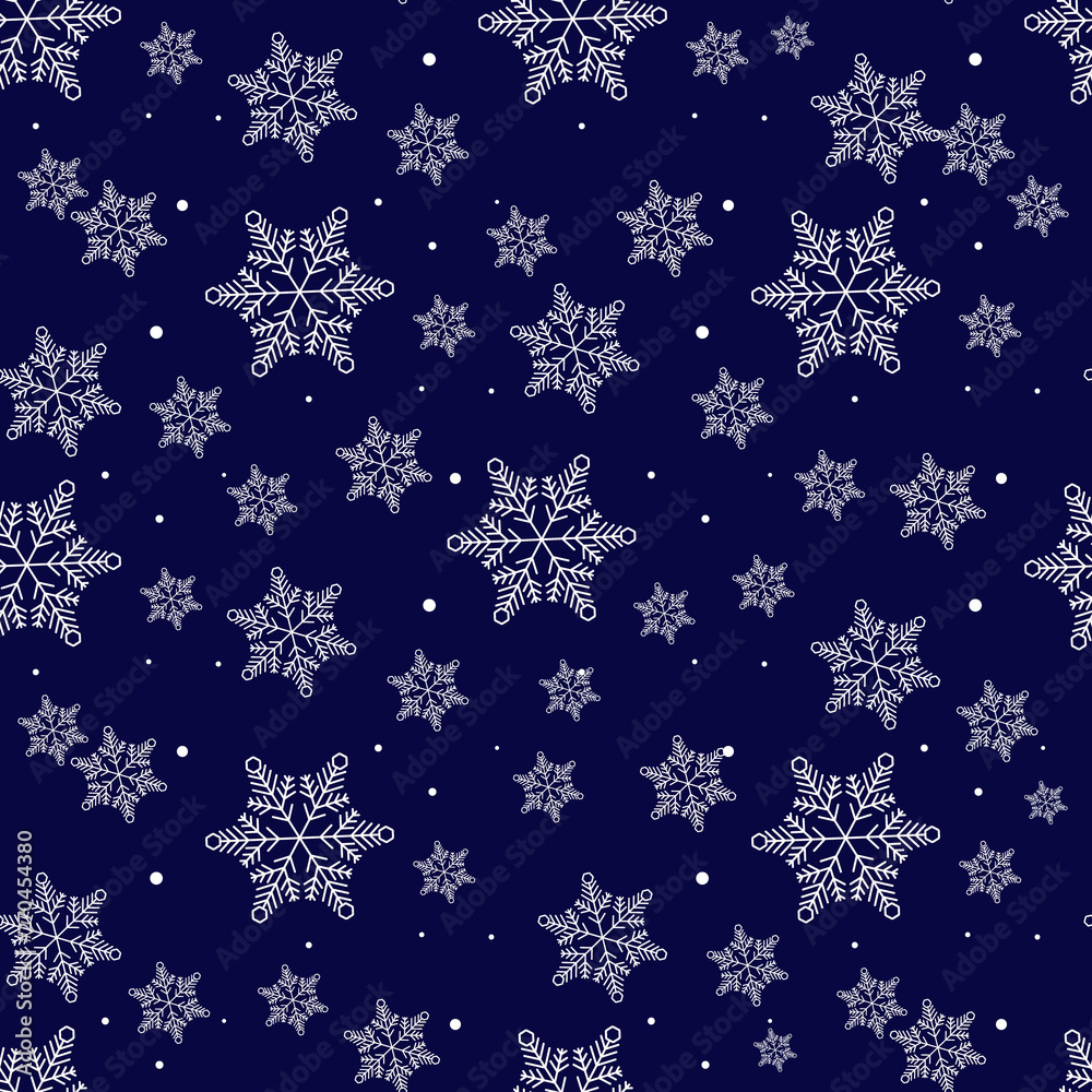 Snowflakes seamless pattern. Blue snowflake vector xmas abstract background Snowflakes seamless pattern. Blue snowflake vector xmas abstract background