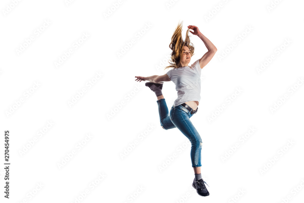 Girl doing gymnastics exercise