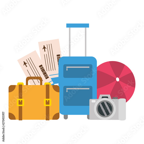 vacations bag suitcase air tickets