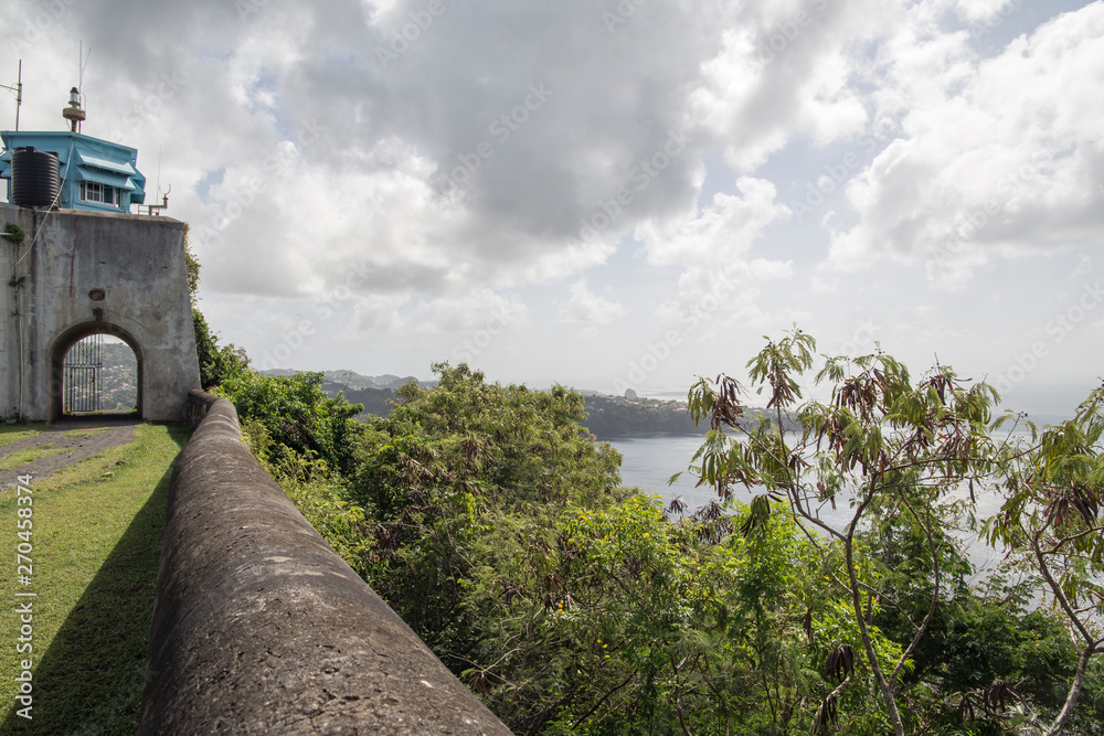 Fort Charlotte is a British-colonial era fort, built on a hill over-looking the harbour of Kingstown, Saint Vincent