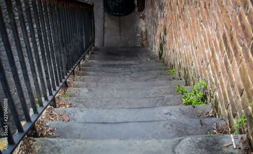 Fototapeta Naklejka Na Ścianę i Meble -  Historical Savannah steps going down