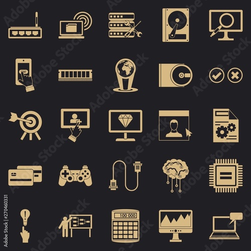 Site icons set. Simple set of 25 site vector icons for web for any design