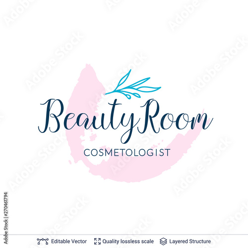 Beauty room or salon cosmetologist logo design.