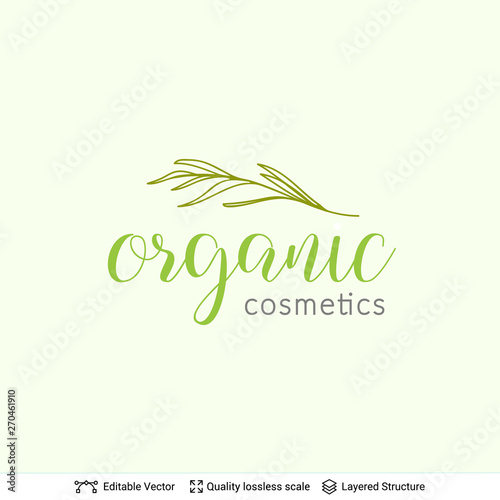 Beauty product organic cosmetics logo design.
