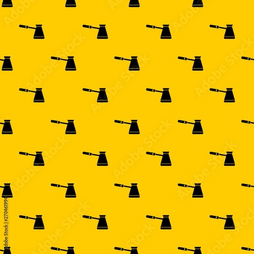 Coffee cezve pattern seamless vector repeat geometric yellow for any design